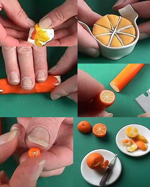 Naranja con plastilina
