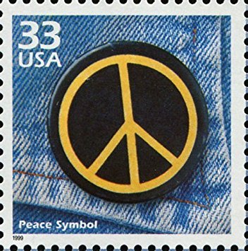Sello postal del símbolo de la paz