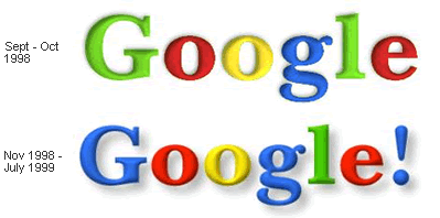 Logo de Google en 1998 copiándole a Yahoo!