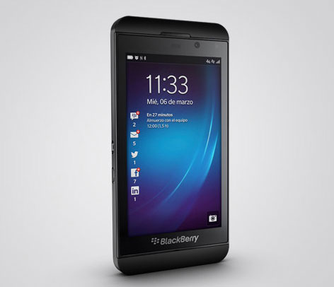 El rostro del BlackBerry Z10.