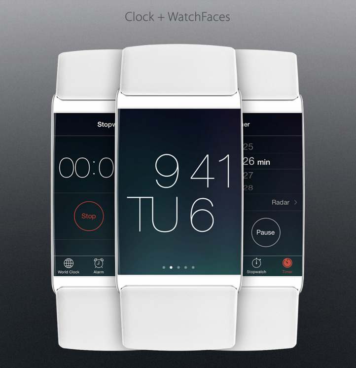 apple iwatch concept music clock watchfaces