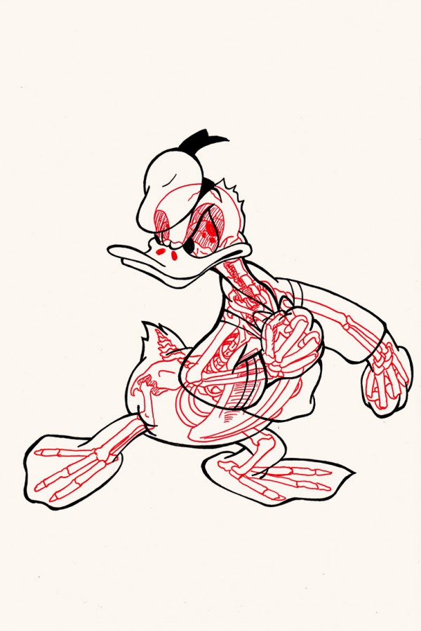 XRAY-Comic-Characters-Donald-Duck-by-Chris-Panda-600x900
