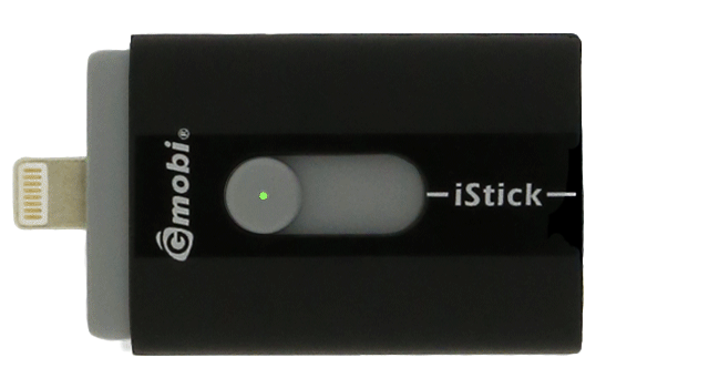 iStick, una memoria flash con un conector USB, así como al conector Lightning de Apple (MFi (Made for iPod, iPhone, iPad)