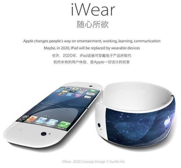 Apple iWear, bello concepto de iPad wearable