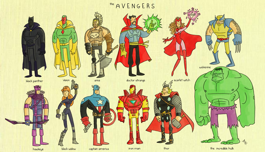 Increíbles ilustraciones de Los Vengadores