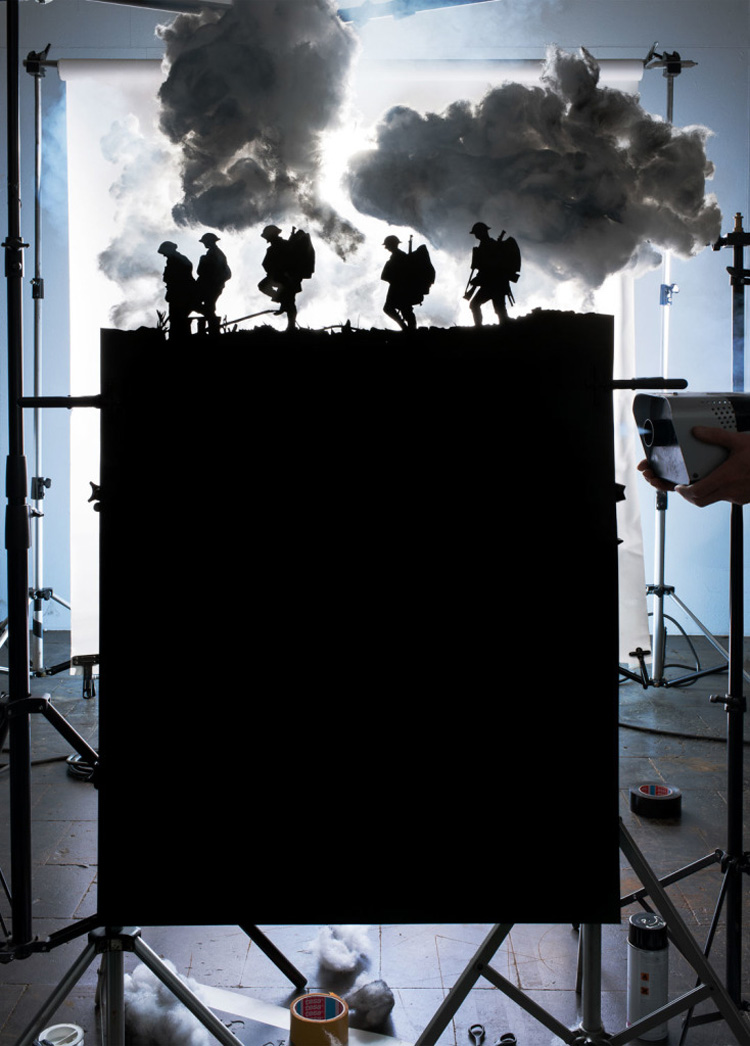 Making of “Five Soldiers Silhouette at the Battle of Broodseinde”.