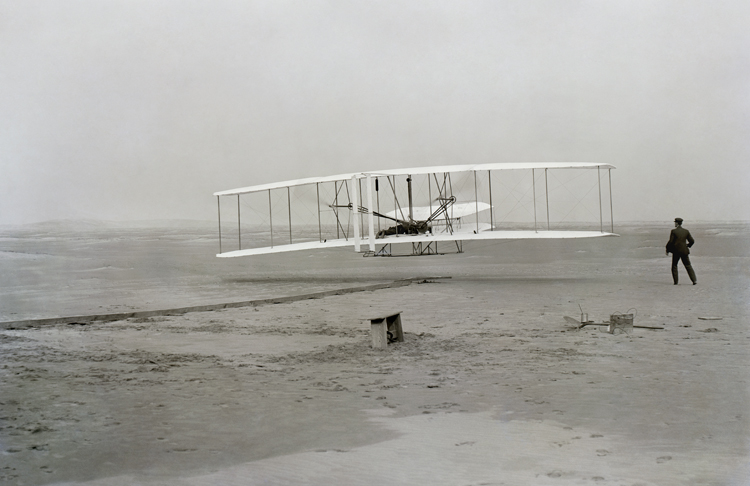 Foto original de los hermanos  Wright, por John Thomas Daniels, 1903.