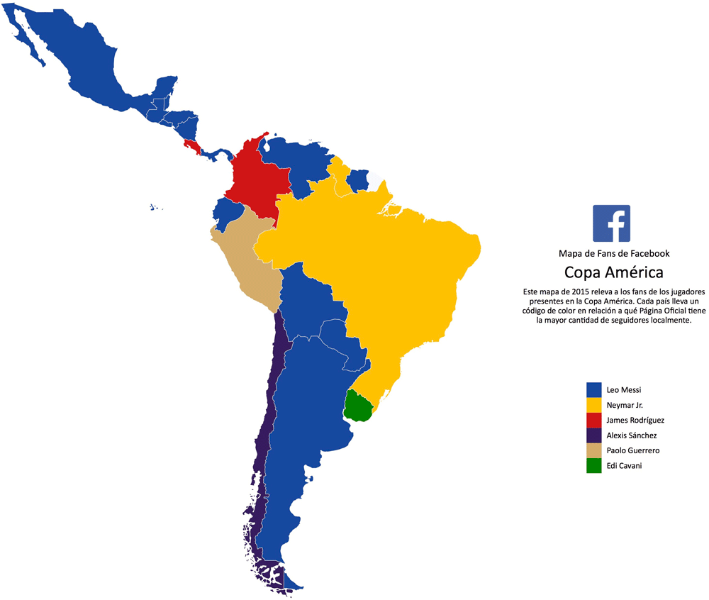 Que jugadores de la Copa América son más seguidos según Facebook