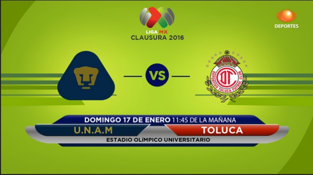 Pumas vs Toluca en vivo |Jornada 2 2016 Isopixel
