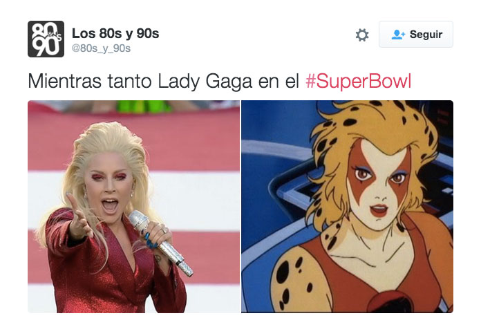 10. Mientras tanto Lady Gaga en el #SuperBowl