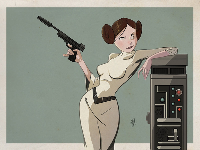 Princess Leia por Dave Bardin.