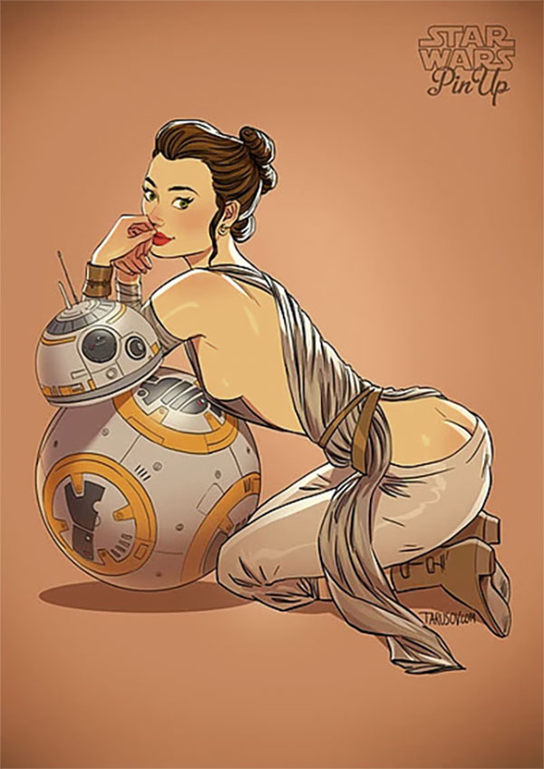 Sexy Princesa Leia Pin-Up por Andrew Tarusov.