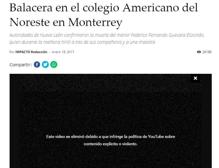 Medio informando sobre la balacera en Monterrey