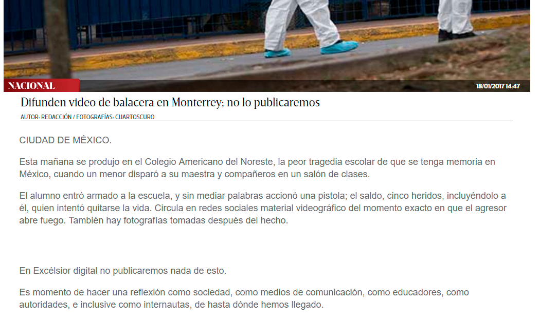 Medios informando sobre la balacera de Monterrey
