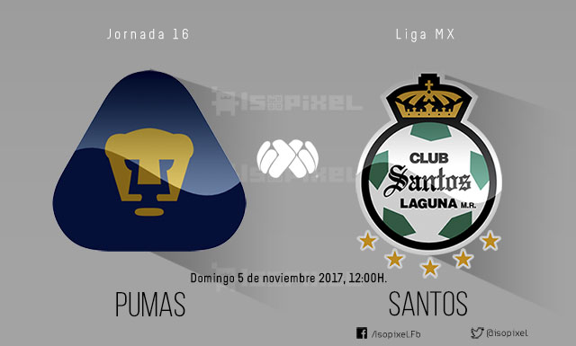 Cómo dónde ver Pumas vs Santos en vivo: Jornada 16, Liga MX 2017 | Isopixel