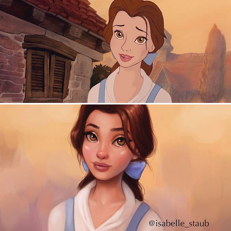 Las princesas de Disney ilustradas en un estilo único de Isabelle Staub