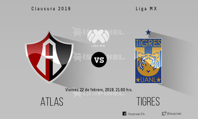 Atlas Vs. Tigres en vivo online. Te decimos horario y dónde ver en TV el duelo del sábado 22 de febrero 20:45 hrs. Fecha 8 del Clausura 2019, Liga MX.