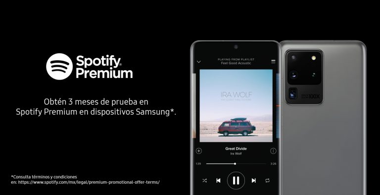 Samsung ofrece a usuarios 90 días gratis de Spotify Premium