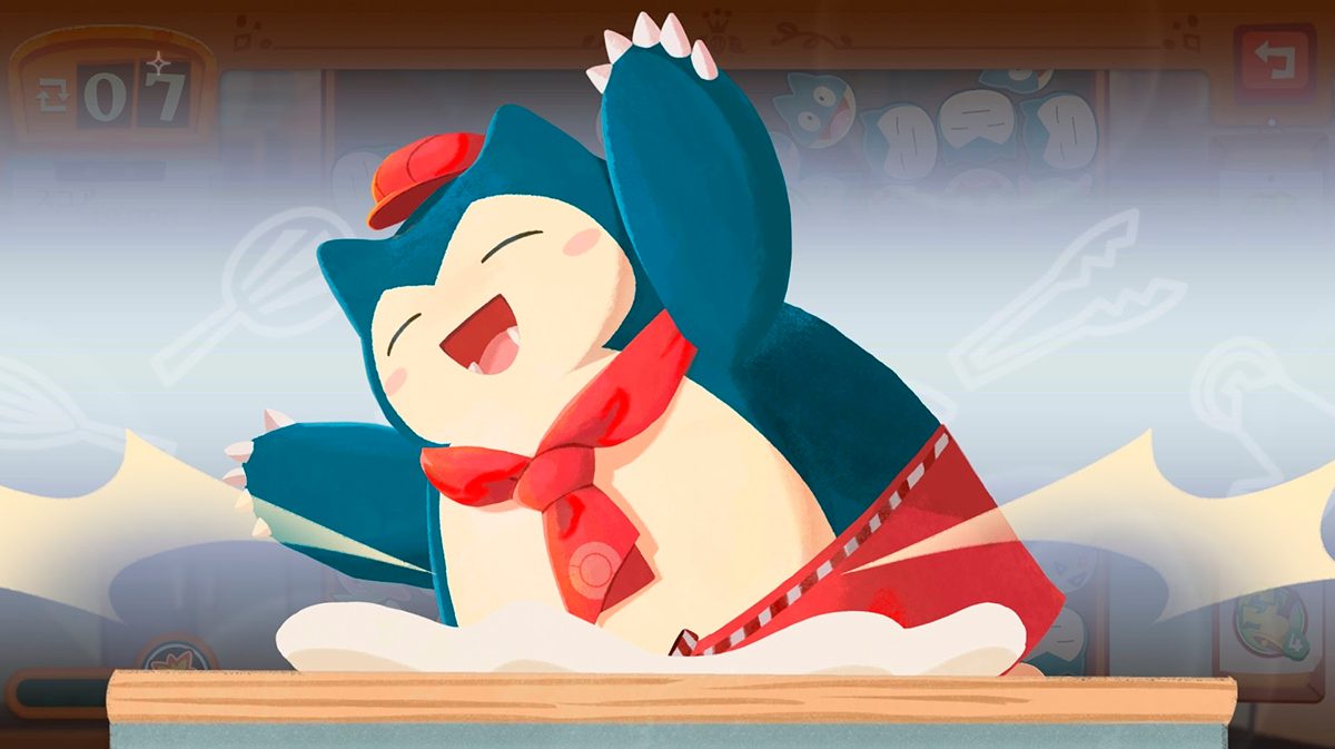 Forma un equipo con Snorlax en Pokémon Café Mix