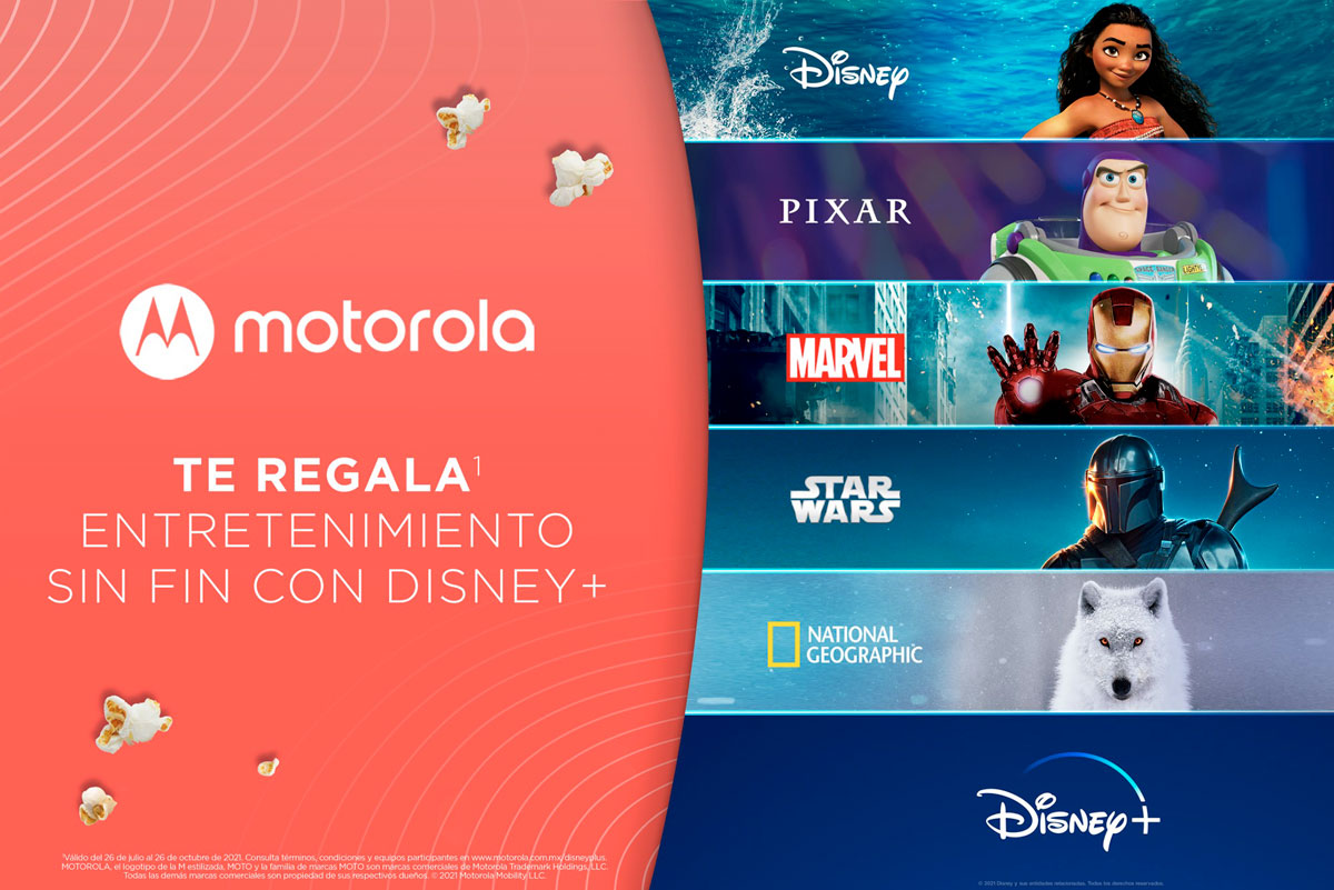 Motorola anuncia alianza con Disney+ para obsequiar beneficios a sus clientes en México