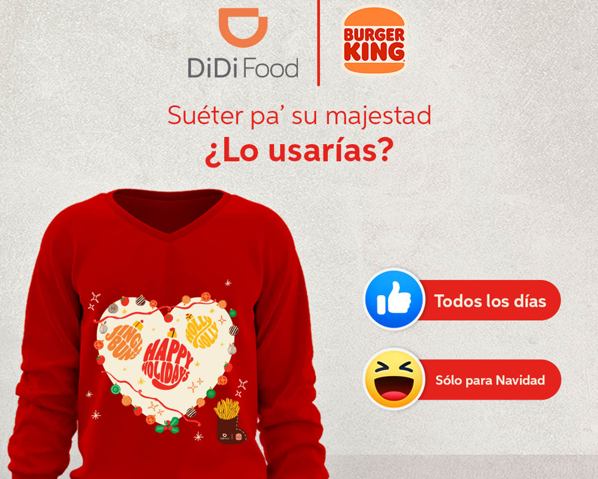 Burger King lanza edición limitada de Ugly Sweaters disponibles a través de DiDi Food