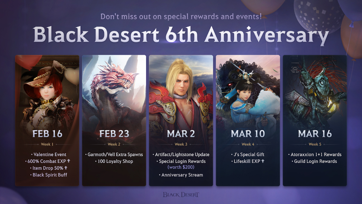 Black Desert Online celebra su 6º aniversario con eventos y recompensas durante todo un mes