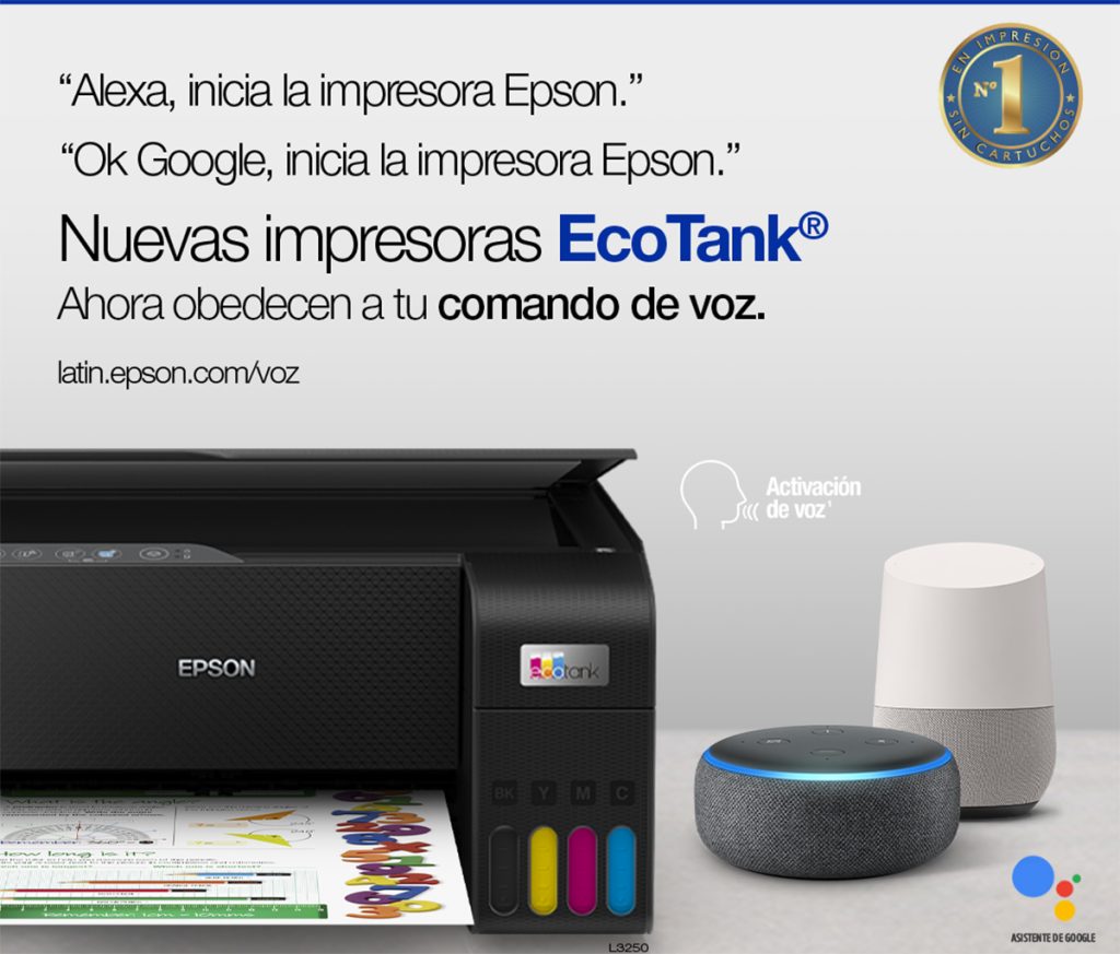 Impresión activada por voz con Amazon Alexa y Google disponible en impresoras de consumo Epson