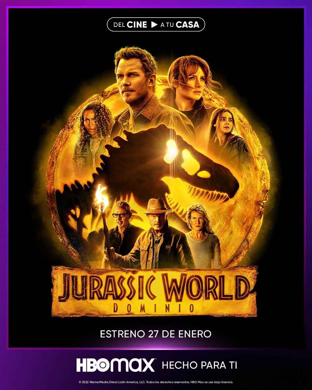 La épica aventura de ‘Jurassic World: Dominio’ llega a HBO Max