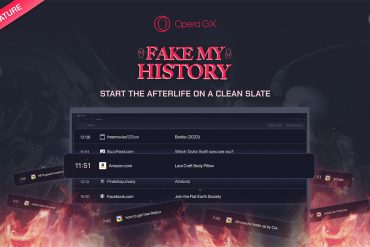 Opera GX presenta “Fake my History”, una función para limpiar tu pasado oscuro de navegación