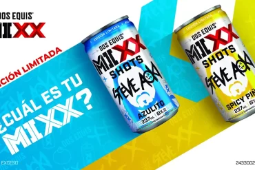 MIXX Shots de Dos Equis y Steve Aoki, edición limitada de bebidas con sabores Spicy Piña y Azulito.