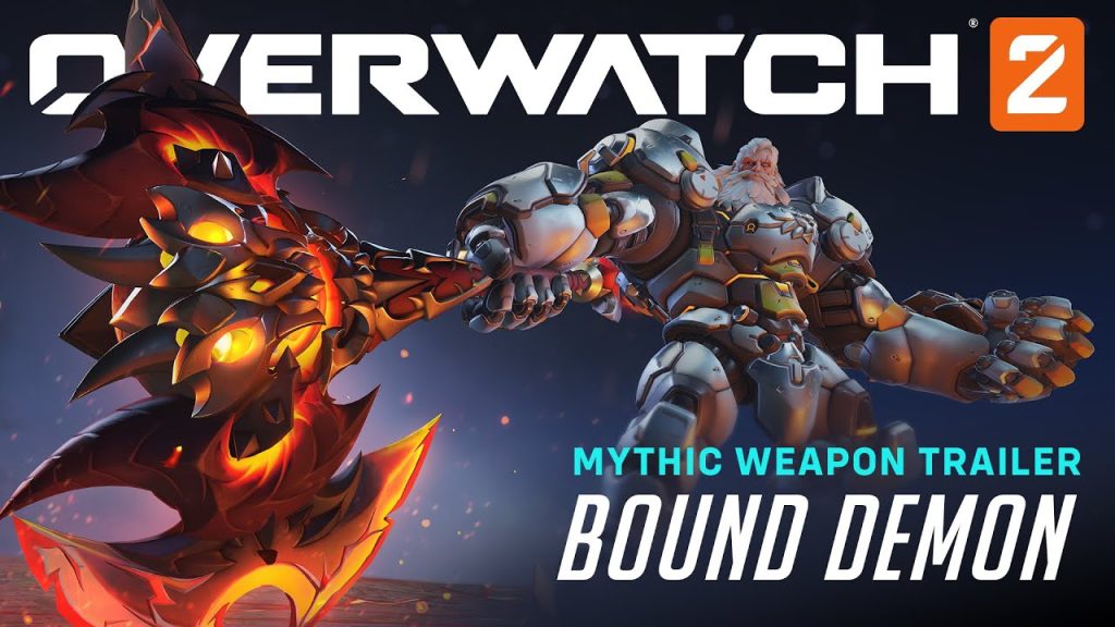 magen del diseño de arma mítica de Reinhardt: Demonio encadenado en Overwatch 2