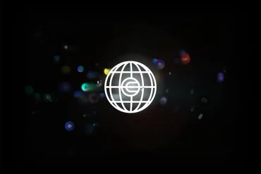 Logotipo de Worldcoin en fondo tecnológico representando la innovación de World Chain