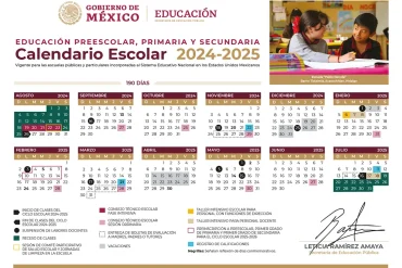 Calendario escolar SEP 2024-2025 destacando el periodo vacacional de invierno.