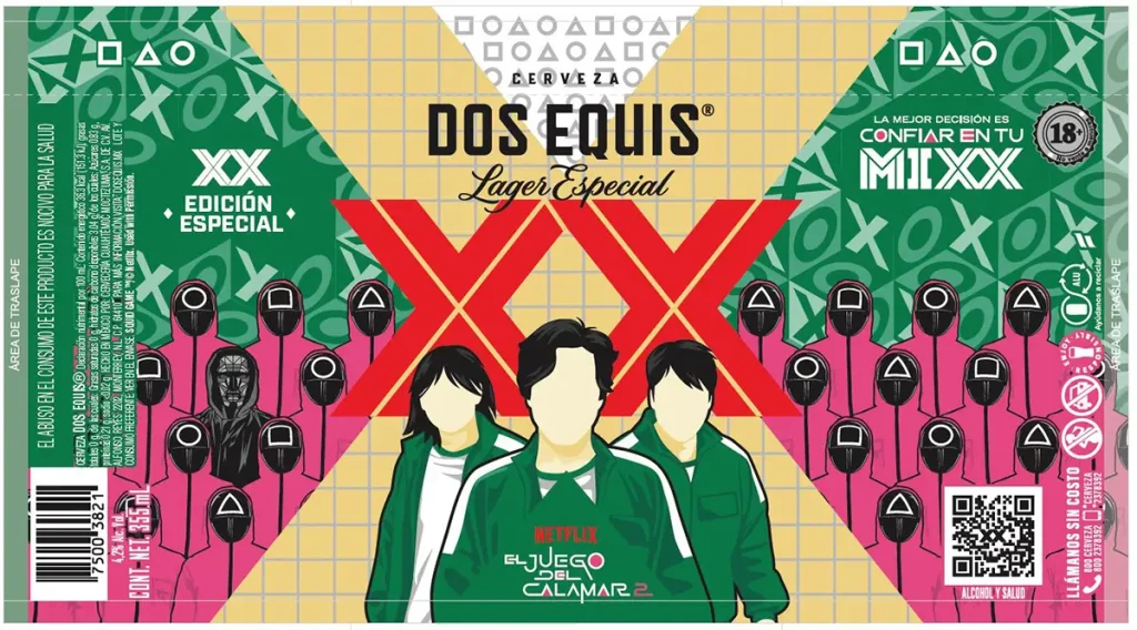 Lata de Dos Equis edición limitada inspirada en El Juego del Calamar