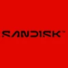 Logotipo de la nueva identidad de Sandisk con diseño minimalista y líneas futuristas