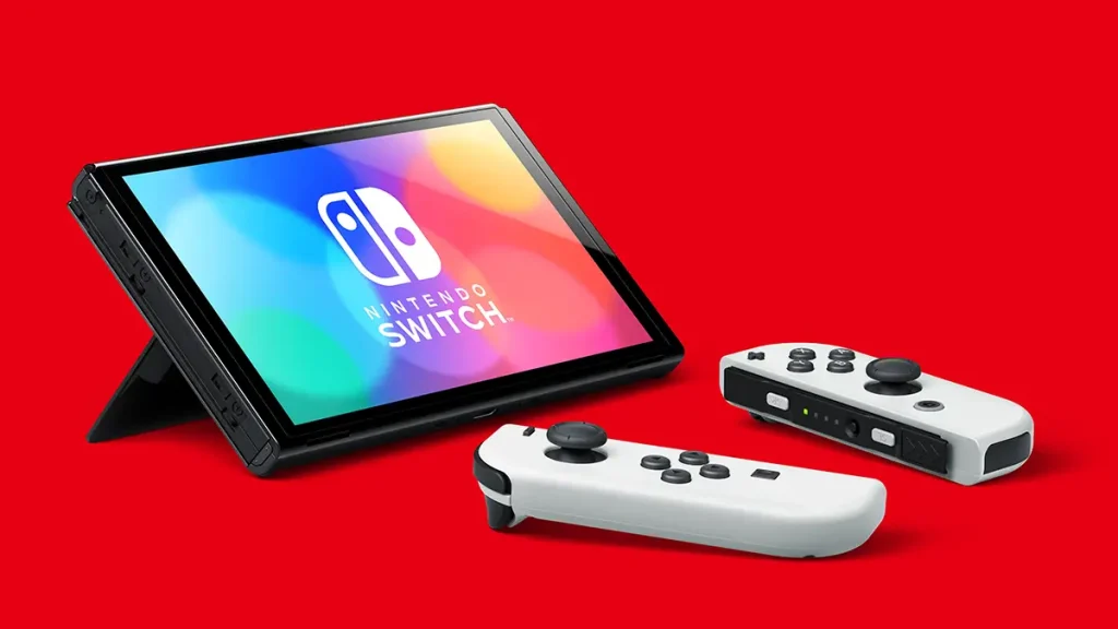 Nintendo Switch 2 mostrada en modo portátil y dock con nuevos Joy-Con y pantalla OLED mejorada