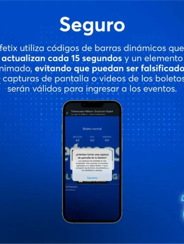Boleto digital SafeTix en dispositivo móvil para festivales
