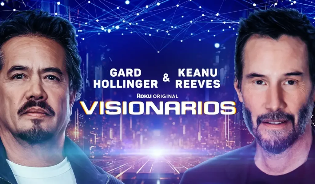 Keanu Reeves y Gard Hollinger en Visionarios, la nueva docuserie de Roku Originals.