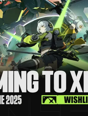 Arte promocional de Zenless Zone Zero anunciando su llegada a Xbox Series X|S en junio de 2025 con personajes en combate.