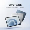 Tablet OPPO Pad SE en colores Plata Estelar y Azul Crepúsculo con pantalla LCD de 11 pulgadas, batería de 9340 mAh y sistema ColorOS, diseñada para entretenimiento, productividad y control parental avanzado.