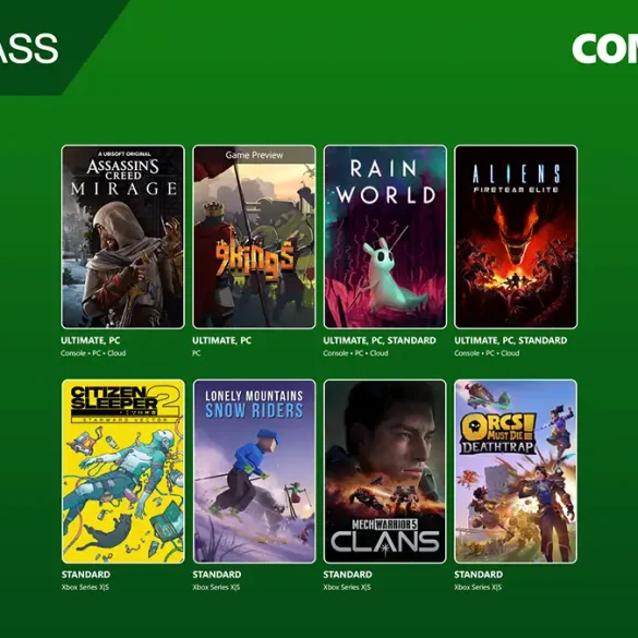 Imagen promocional de Xbox Game Pass mostrando los juegos que llegarán en agosto de 2025.