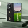 Motorola razr fold FIFA World Cup 2026 sobre escenario inspirado en estadio de fútbol profesional.