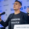 Evento de Samsung México presentando las nuevas pantallas Vision AI 2026 ante medios e influencers tech.
