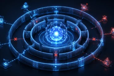 Representación conceptual de Astra de OpenAI dentro de capas de seguridad y aislamiento informático.